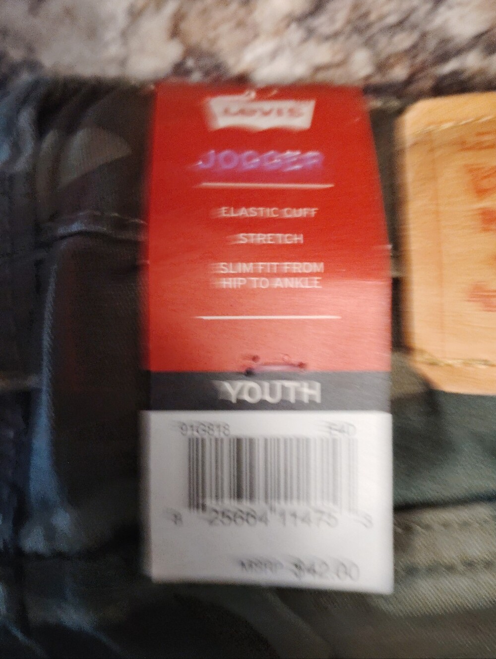 8 Nwt Levi's Kids Green Camo Jogger Pants Retail 42 - Picture 8 of 8